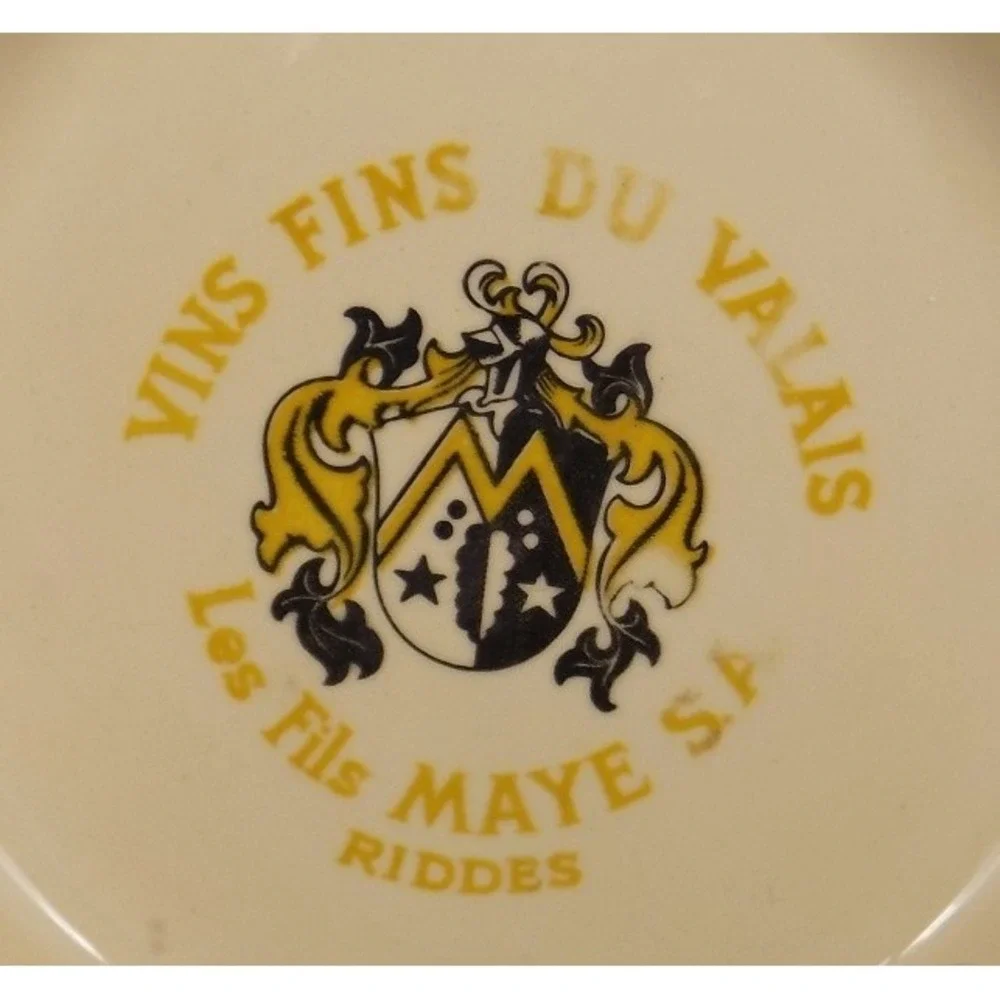 Vintage Swiss Ashtray Winery Riddes Les Fils Maye S. A. Vins Fins Du Valais
